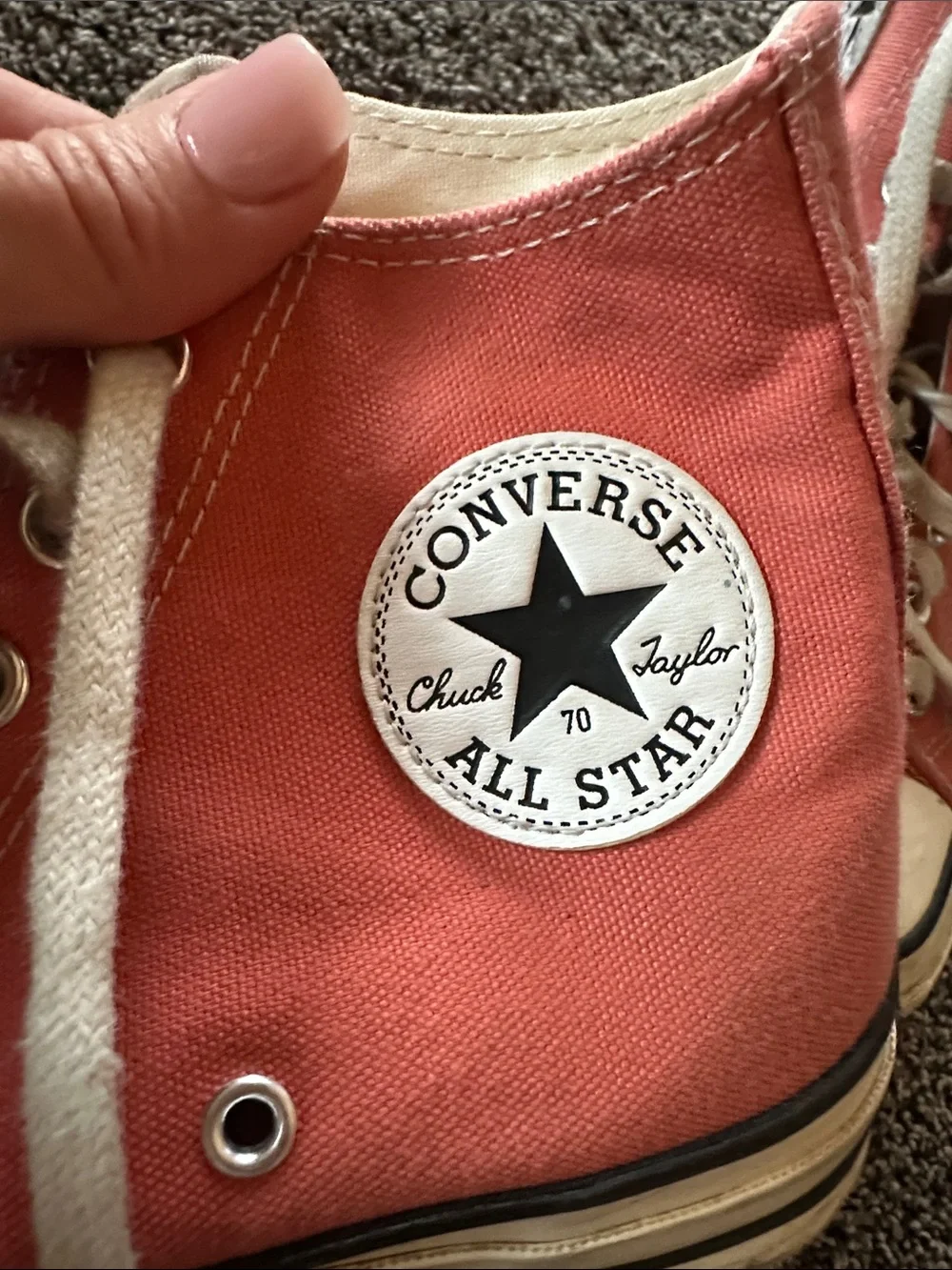 Converse Coral High Top Unisex  Sneakers 6.5 / 8.5 Streetwear Feminine Fun